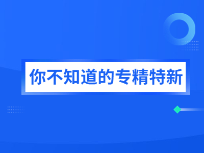 你不知道的专精特新！